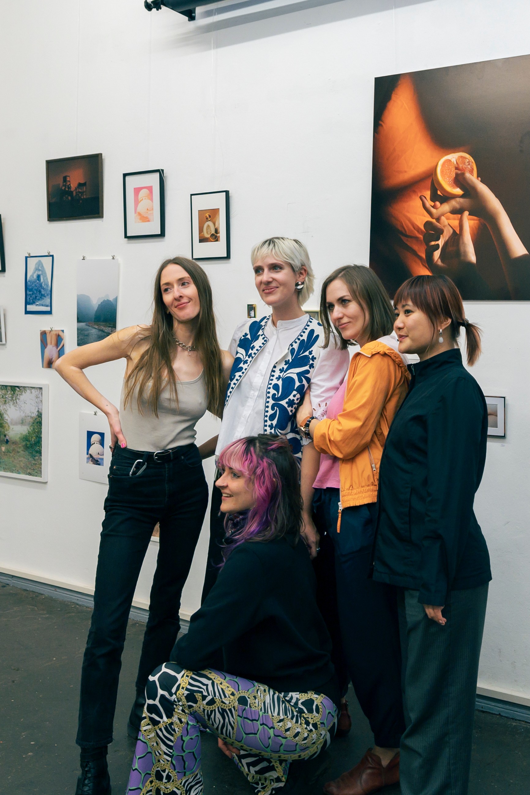 Berlin photographers Cherie Birkner, Marie-Lisette Cropp, Elvina Kulinicenko, Lê Quyên Nguyễn and Paula G. Vidal at Cropp Studios print sale